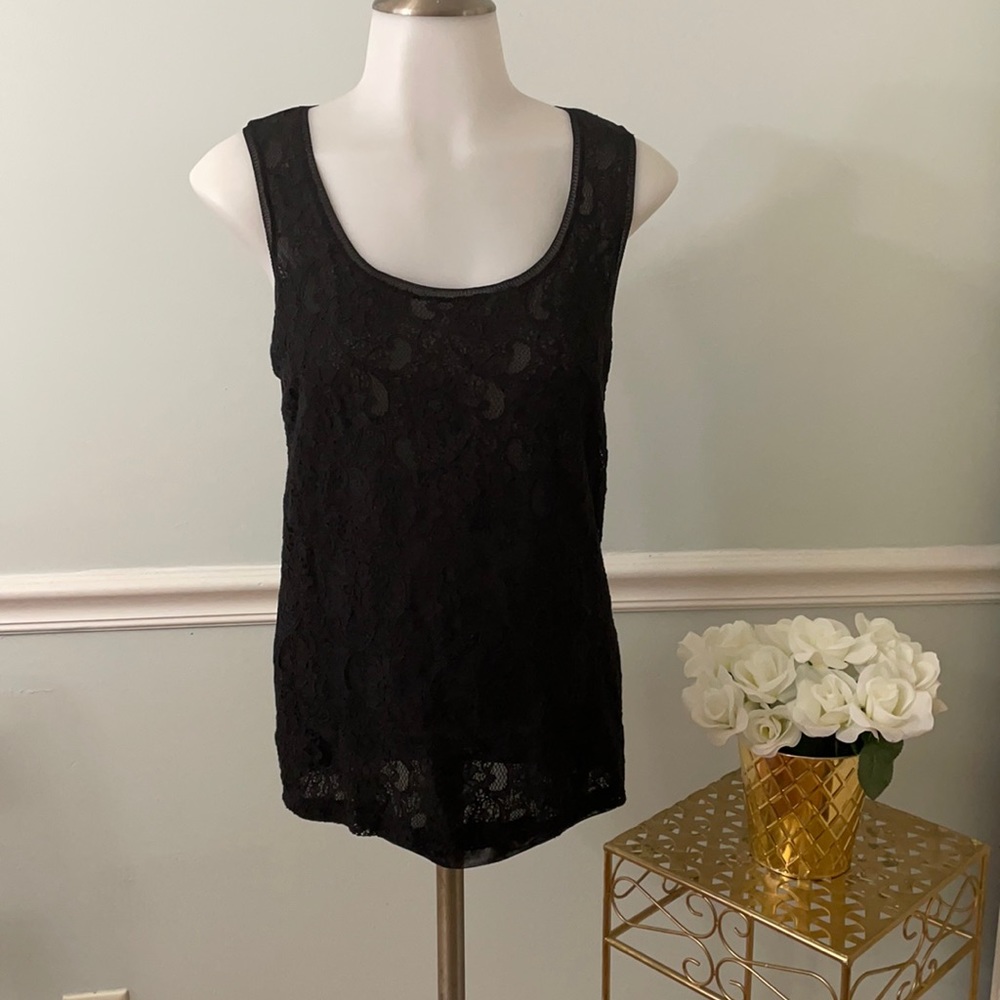 ANNE KLEIN lace black top